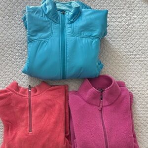 LL Bean Women’s Three Jackets - Turquoise, Coral, Fuchsia